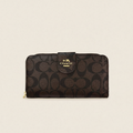 Coach-style Long Brown Wallet