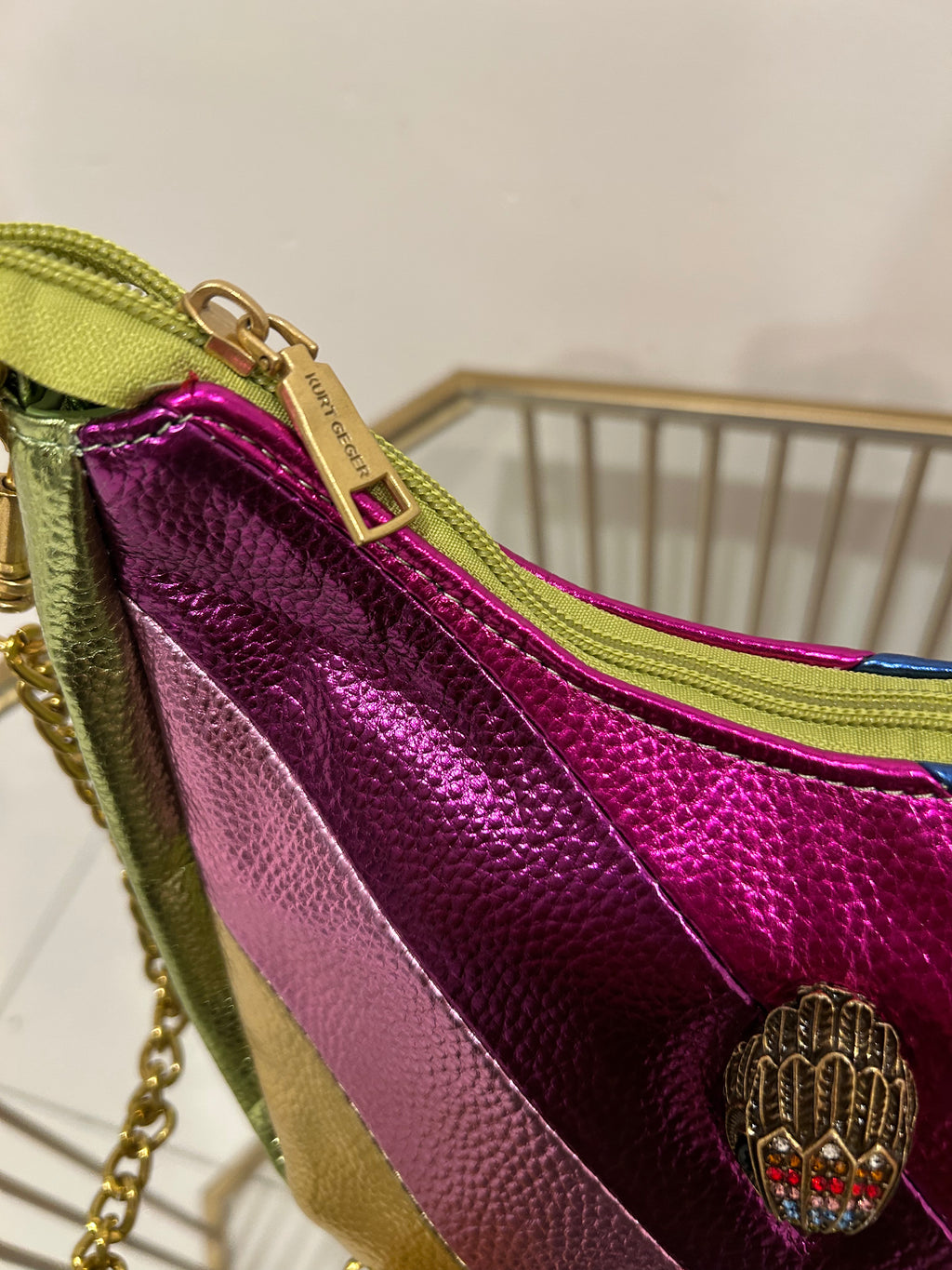 Bolsa Kurt Geiger Crossbody Metálica Multicolor dupe