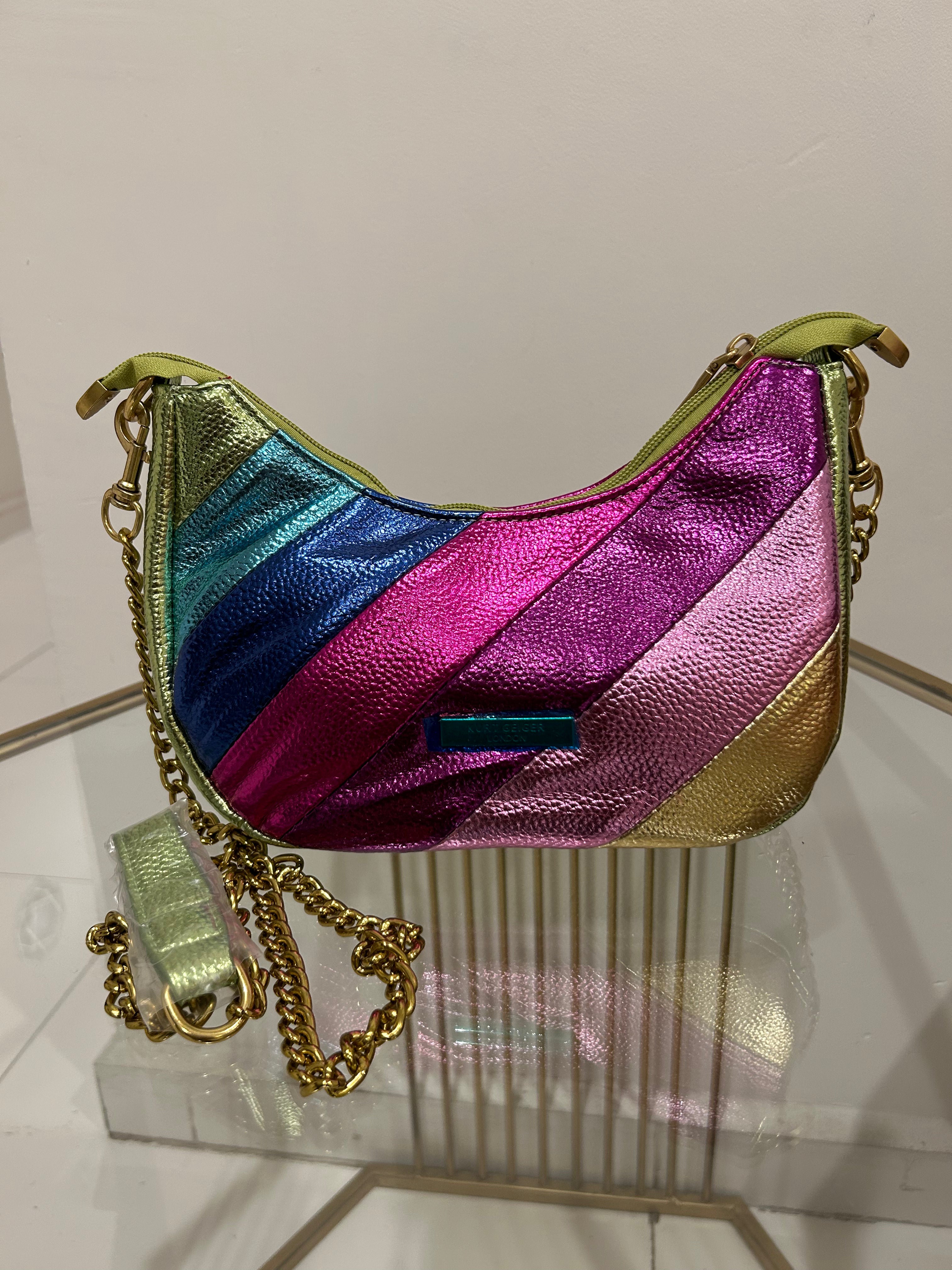 Bolsa Kurt Geiger Crossbody Metálica Multicolor dupe