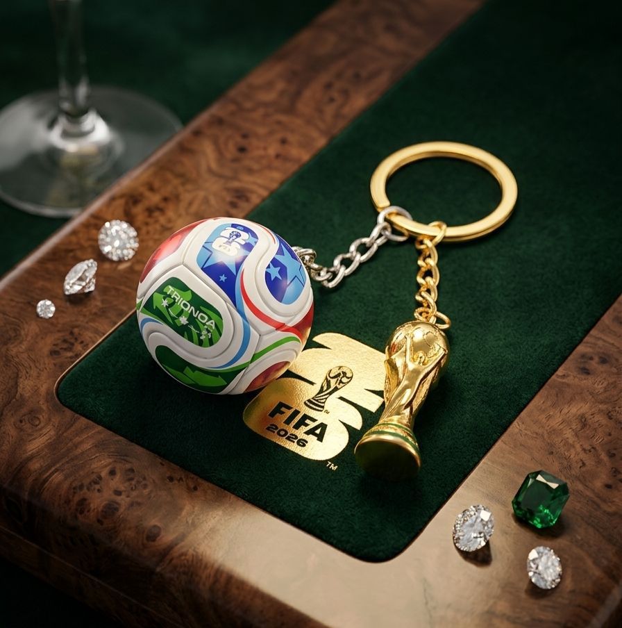 Llavero Mundial Duo – Copa + Balón FIFA ⚽🏆