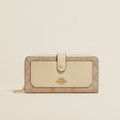 Cartera Larga Dupe Coach de Lona – Color Beige